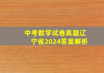 中考数学试卷真题辽宁省2024答案解析