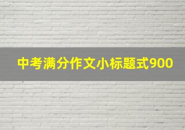 中考满分作文小标题式900