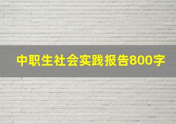 中职生社会实践报告800字