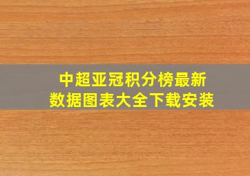 中超亚冠积分榜最新数据图表大全下载安装