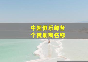 中超俱乐部各个赞助商名称