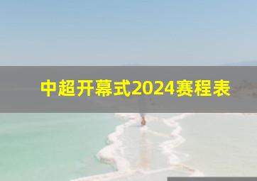 中超开幕式2024赛程表