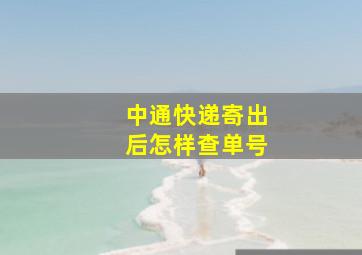 中通快递寄出后怎样查单号