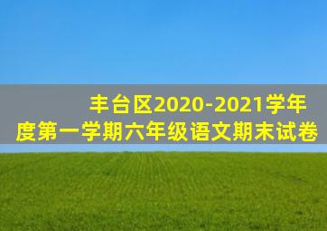 丰台区2020-2021学年度第一学期六年级语文期末试卷