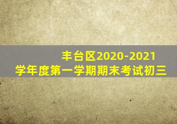 丰台区2020-2021学年度第一学期期末考试初三