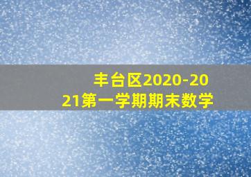 丰台区2020-2021第一学期期末数学