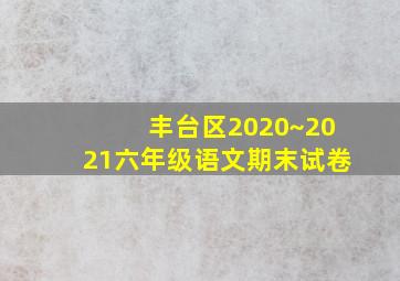 丰台区2020~2021六年级语文期末试卷