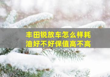 丰田锐放车怎么样耗油好不好保值高不高