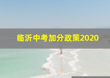 临沂中考加分政策2020