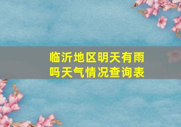 临沂地区明天有雨吗天气情况查询表