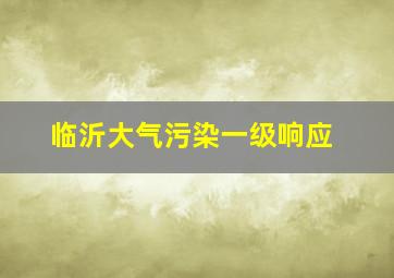 临沂大气污染一级响应