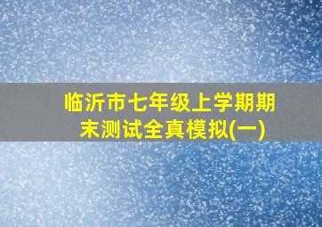 临沂市七年级上学期期末测试全真模拟(一)