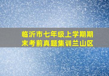 临沂市七年级上学期期末考前真题集训兰山区