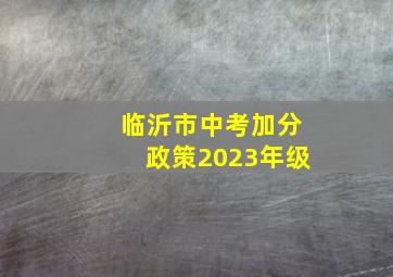 临沂市中考加分政策2023年级