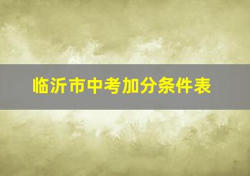 临沂市中考加分条件表