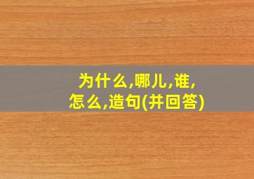 为什么,哪儿,谁,怎么,造句(并回答)