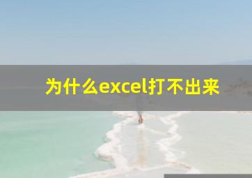 为什么excel打不出来