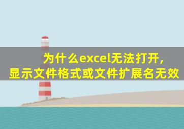 为什么excel无法打开,显示文件格式或文件扩展名无效