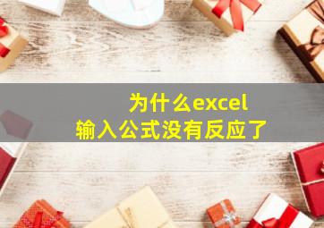 为什么excel输入公式没有反应了