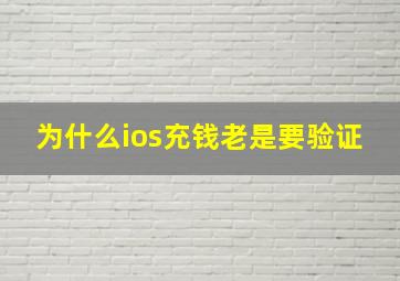 为什么ios充钱老是要验证