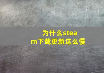 为什么steam下载更新这么慢