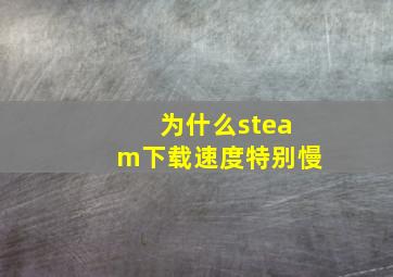 为什么steam下载速度特别慢