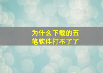 为什么下载的五笔软件打不了了