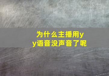 为什么主播用yy语音没声音了呢