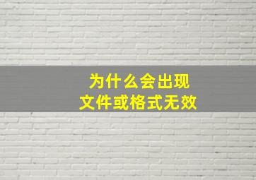 为什么会出现文件或格式无效