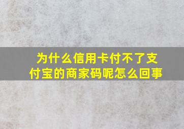 为什么信用卡付不了支付宝的商家码呢怎么回事