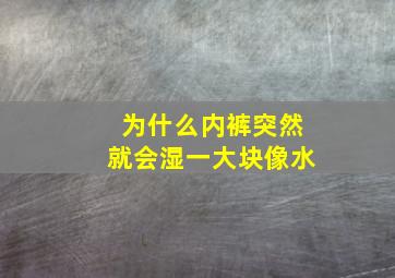 为什么内裤突然就会湿一大块像水