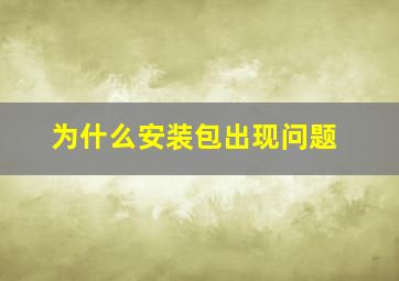 为什么安装包出现问题