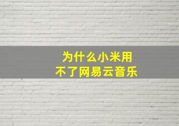 为什么小米用不了网易云音乐