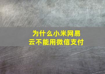 为什么小米网易云不能用微信支付