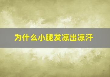 为什么小腿发凉出凉汗