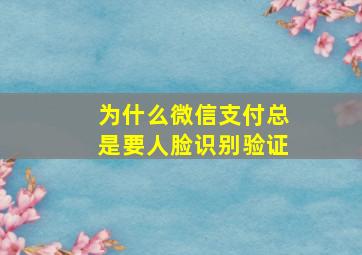 为什么微信支付总是要人脸识别验证