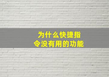 为什么快捷指令没有用的功能