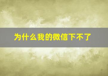 为什么我的微信下不了