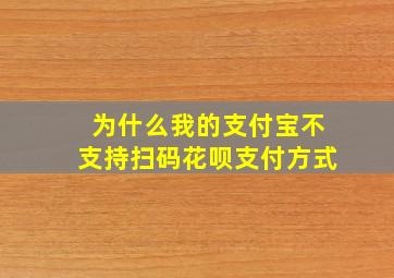 为什么我的支付宝不支持扫码花呗支付方式