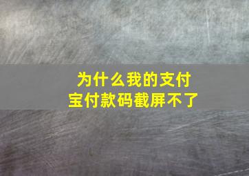 为什么我的支付宝付款码截屏不了