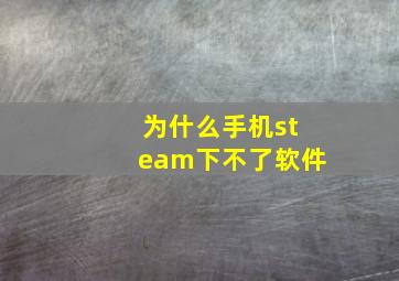 为什么手机steam下不了软件