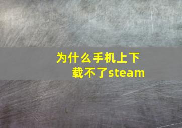 为什么手机上下载不了steam