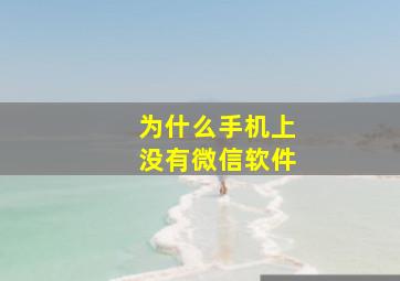 为什么手机上没有微信软件