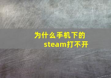 为什么手机下的steam打不开