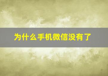 为什么手机微信没有了