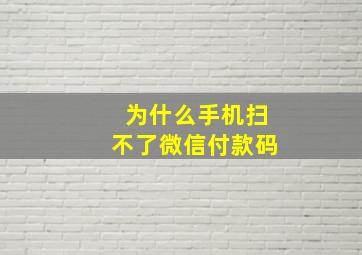 为什么手机扫不了微信付款码