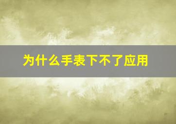 为什么手表下不了应用