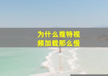 为什么推特视频加载那么慢