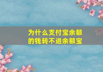 为什么支付宝余额的钱转不进余额宝