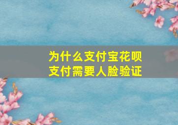 为什么支付宝花呗支付需要人脸验证